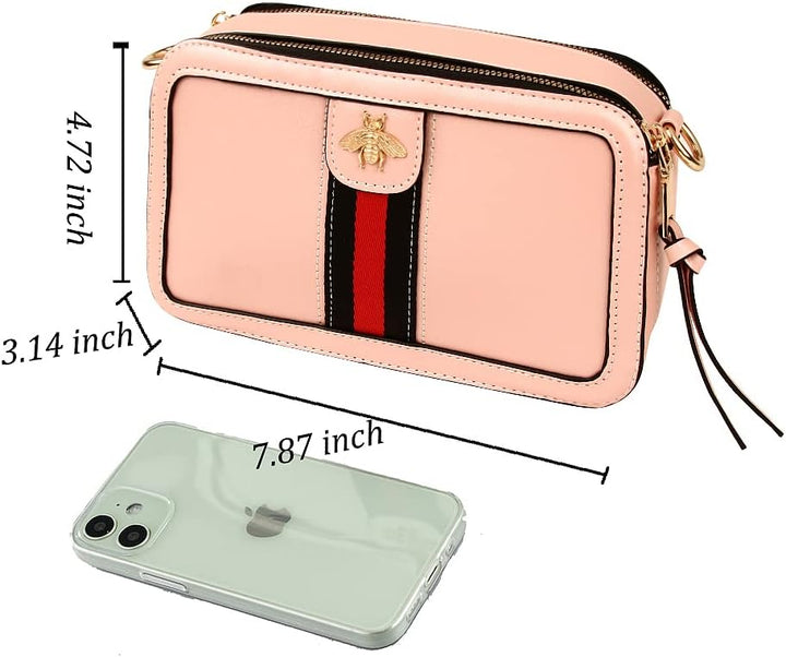 Beatfull Designer Bee Geldbörse Mode Crossbody Taschen mit Perle für Frauen PU Leder Schulter Clutch