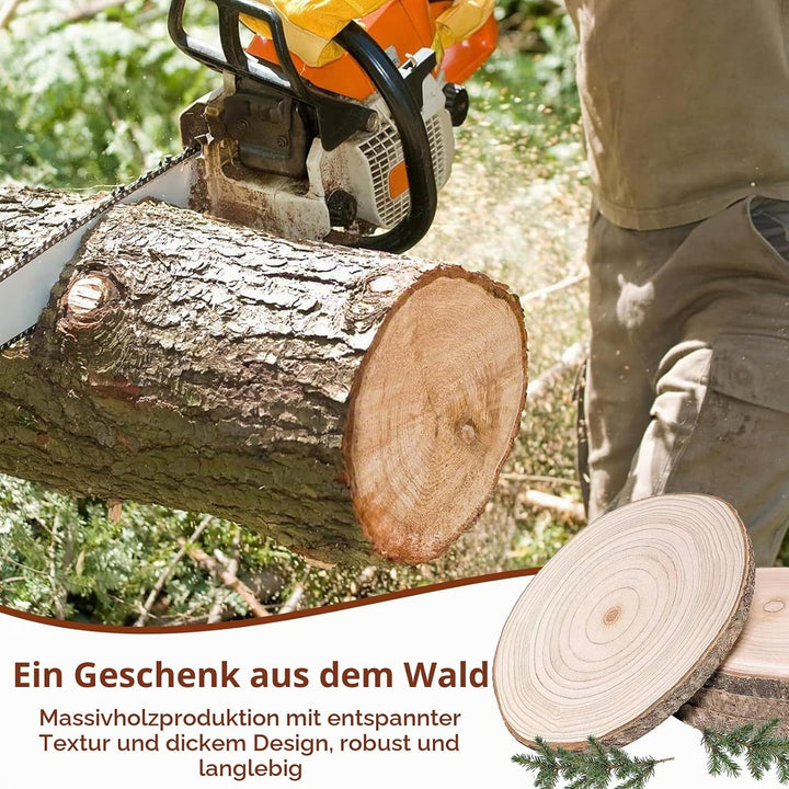 Holzscheiben, 28-32cm Holzscheiben zum Basteln Runde Holzscheibe Untersetzer Holz Log Durchmesser Oh