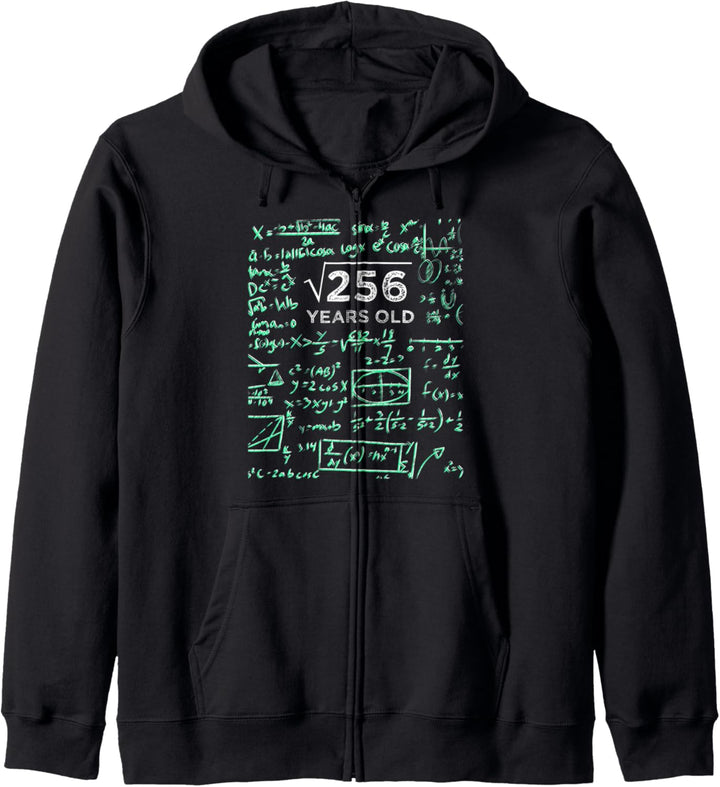 Quadratwurzel von 256 16. Geburtstag 16 Jahre alt Geschenk Kapuzenjacke