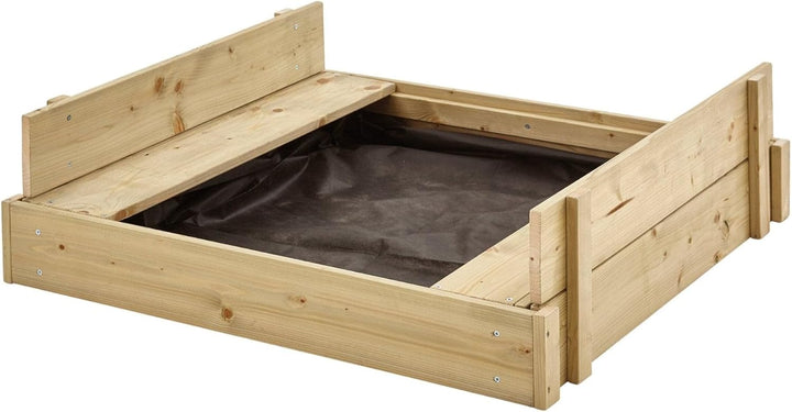 TP TP292 Sandpit Toys Holzsandkasten mit Deckel, Zentimeter, FSC-zertifiziertes Holz, Holzdeckel ver