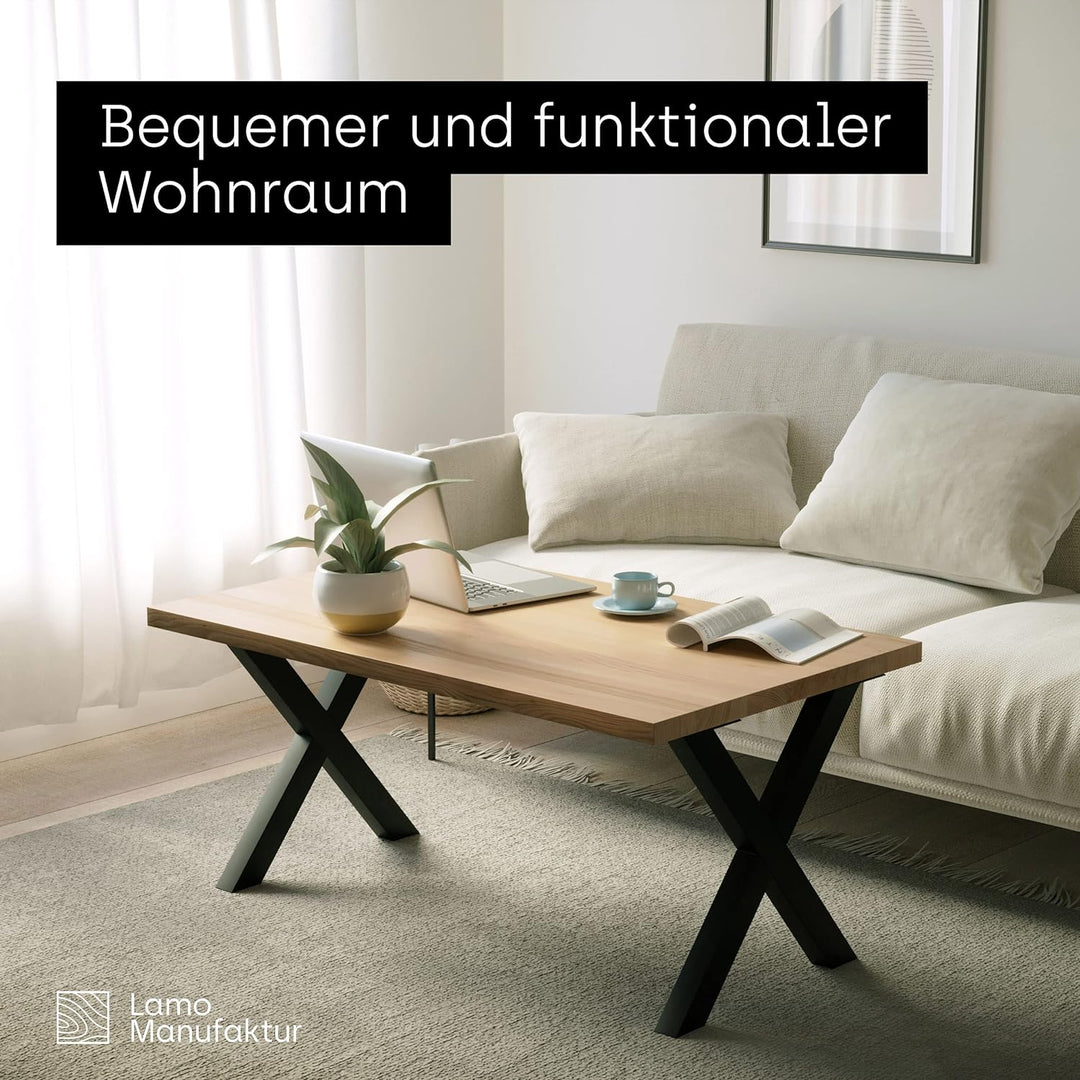 LAMO Manufaktur Tischbeine für Esstisch | Schreibtisch, Mark Light | Vierkantprofil 60x60 mm, Tischg