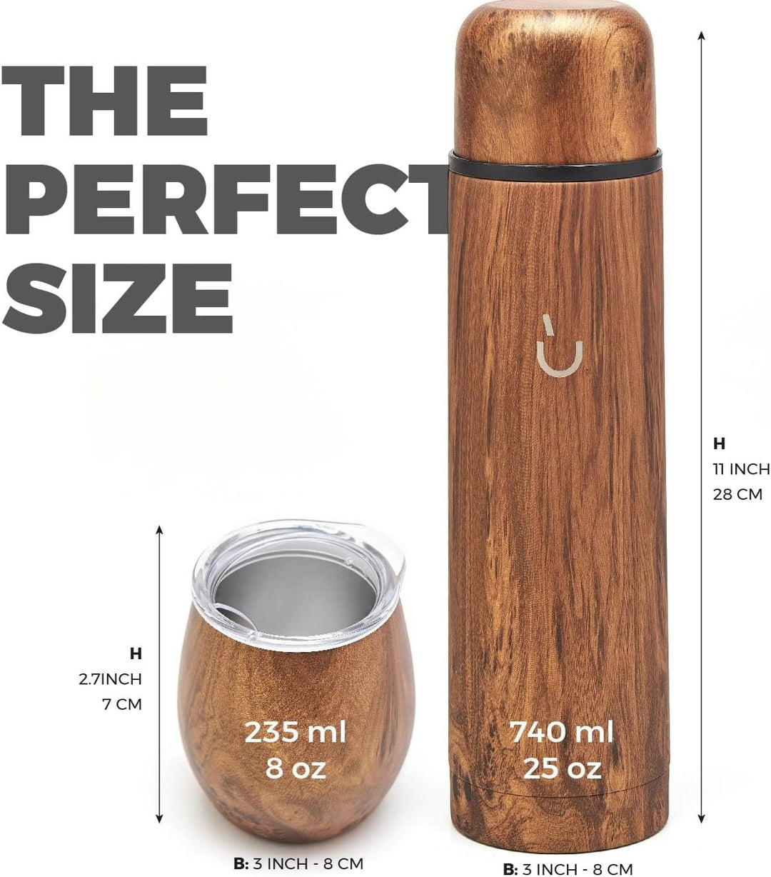 balibetov Komplettes Yerba Mate Set – Moderner Mate Gourd, Isolierflaschet, Bombilla und Reinigungsb