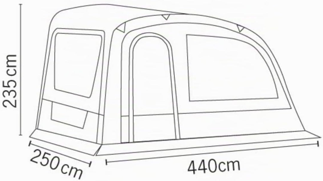 Luft-Sonnensegel - Adria Action AIR 391 - Reimo Vordach Vorzelt Wohnwagen Camper