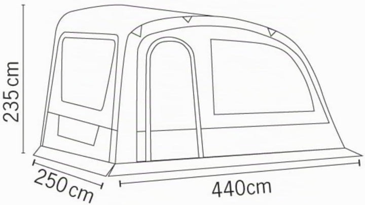 Luft-Sonnensegel - Adria Action AIR 391 - Reimo Vordach Vorzelt Wohnwagen Camper