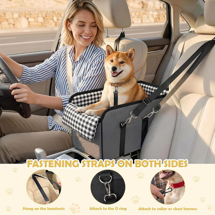 Hundesitz Auto für kleine Hunde – Wasserdichter Mittelkonsole Haustier Autositz Reise Booster Trageb