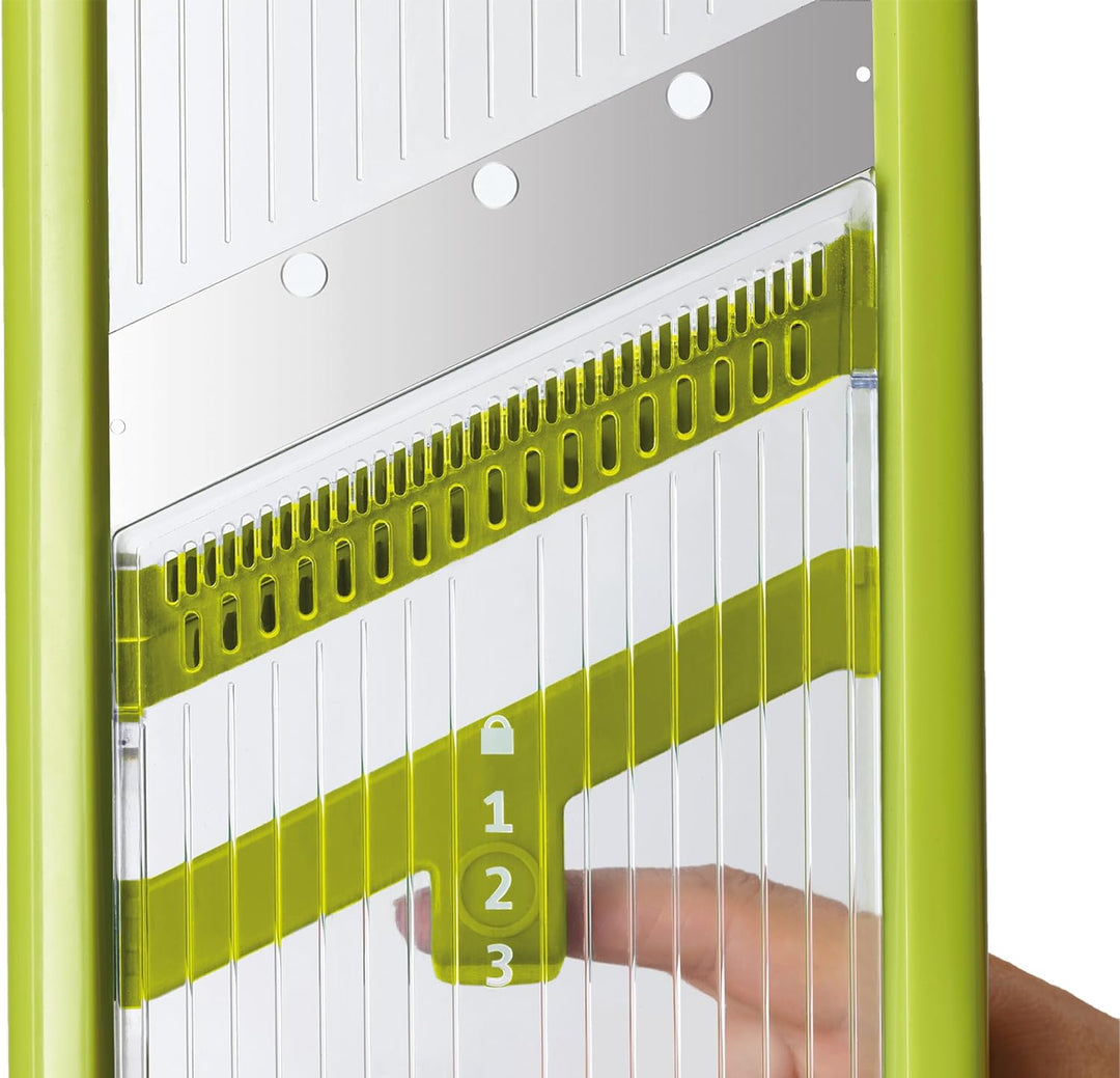 Joseph Joseph Multi-Grip Küchen Mandoline, Verstellbar Frucht Gemüseschneider und zwiebelschneider,