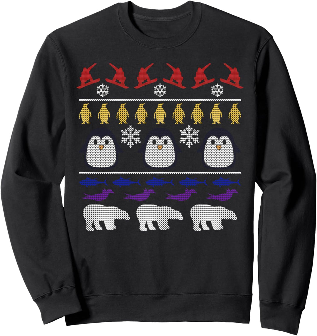 Ugly Christmas Weihnachtsfeier Pinguin Motiv Sweatshirt