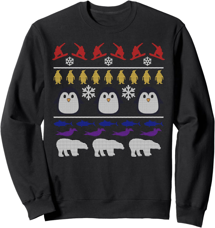 Ugly Christmas Weihnachtsfeier Pinguin Motiv Sweatshirt