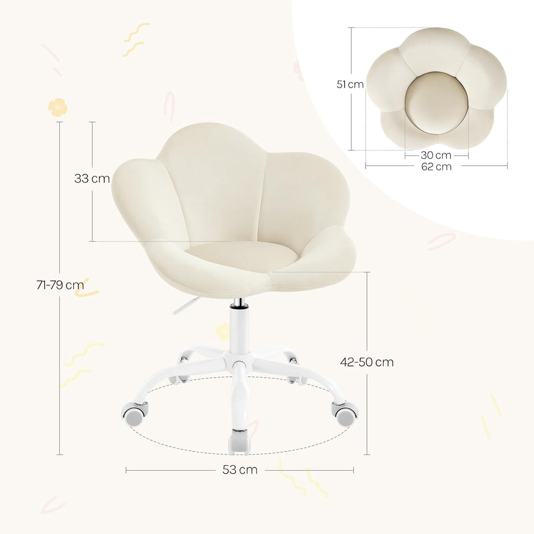 WOLTU Kinder Schreibtischstuhl, Schminktisch Stuhl, Bürostuhl, ergonomisch, höhenverstellbar, Samt,