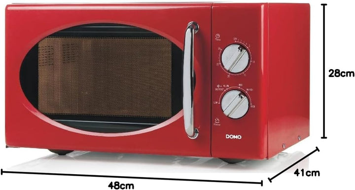 DOMO DO2925 Freistehend Mikrowelle - 5 Leistungsstufen - Auftauen - Mechanische Bedienung - Mit Time