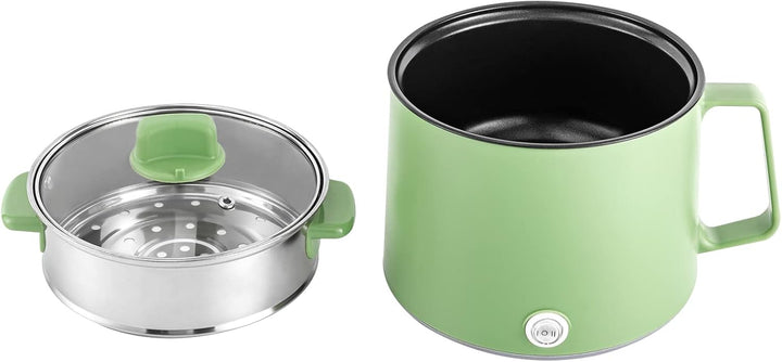 1.7L Hot Pot Elektrisch, 600W Elektrischer Kochtopf, Bratpfanne für Reise/Wohnheim, Edelstahl Elektr