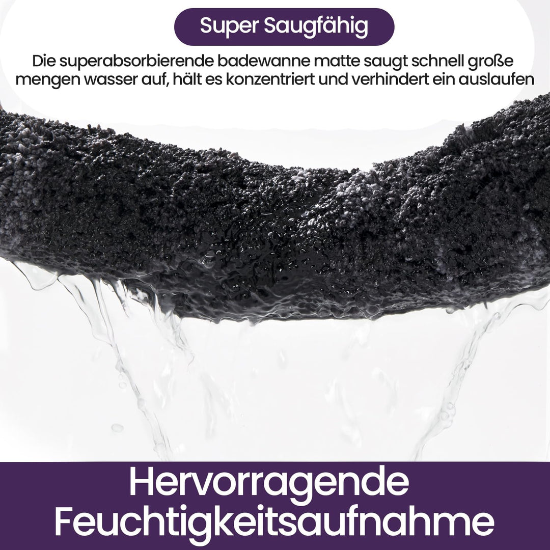 DEXI Badematte rutschfest 44 x 76 cm, waschbar Badezimmerteppich weich Badteppich Mikrofaser Saugfäh