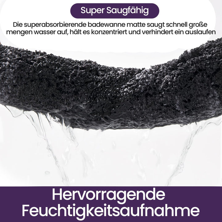 DEXI Badematte rutschfest 44 x 76 cm, waschbar Badezimmerteppich weich Badteppich Mikrofaser Saugfäh