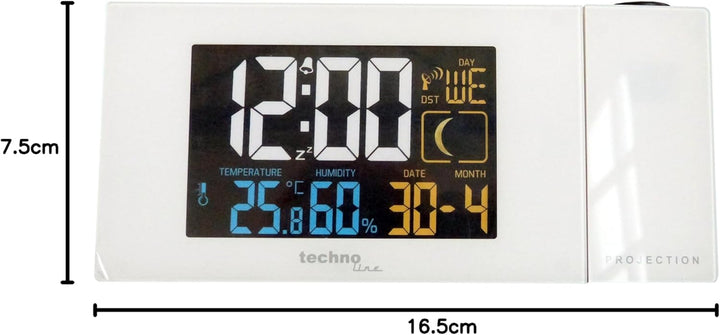 Technoline WT 537 Projektionswecker WT537 Funkwecker mit Projektion, sowie Temperatur - und Luftfeuc