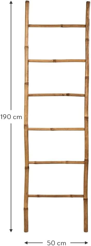 Bambus Leiter Kleiderständer Handtuchhalter Kleiderhalter Garderobe Handtuchleiter Dekoleiter 190cm