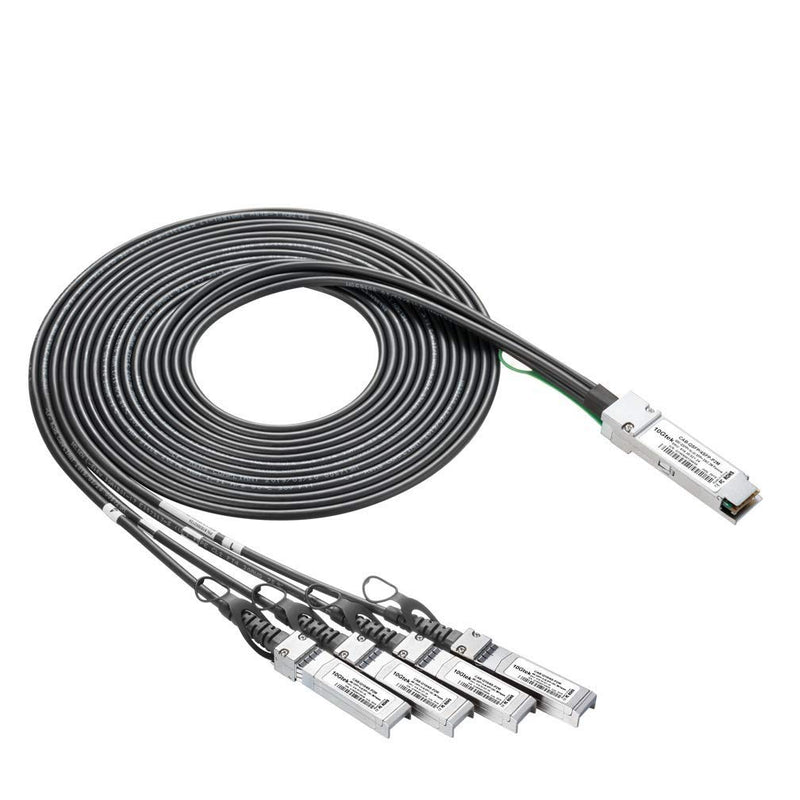 10Gtek für Cisco QSFP-4SFP10G-CU1M, 40Gb/s QSFP+ zu 4X SFP+ Direct Attach Breakout-Kabel, Passiv, 1-