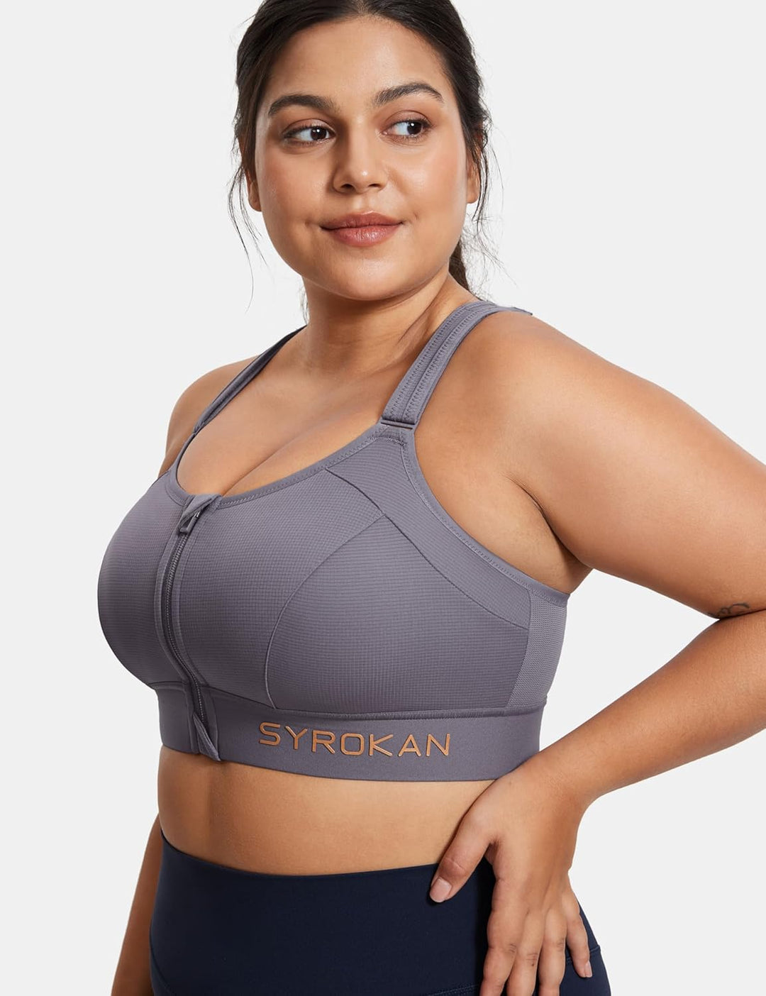 SYROKAN Sport BH Damen Ohne Bügel Starker Halt Shock Absorber BH Bequemer Gepolstert 85C Wildwachsen