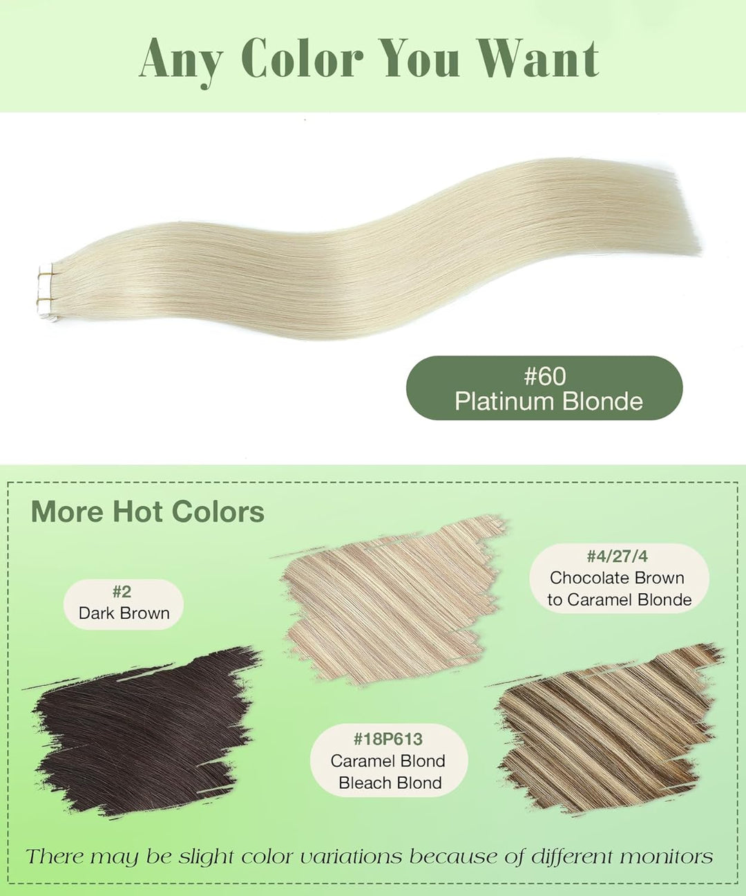 SURNEL Band in Haarverlängerungen weiche gerade unsichtbare Remy Echthaar Farbe 60 Platinblond kein
