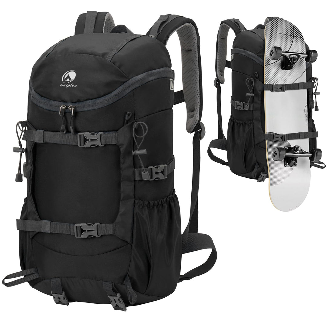 30L Leicht Wanderrucksack Herren Damen, Multifunktional Reiserucksack mit Skateboard Gurte, Tagesruc