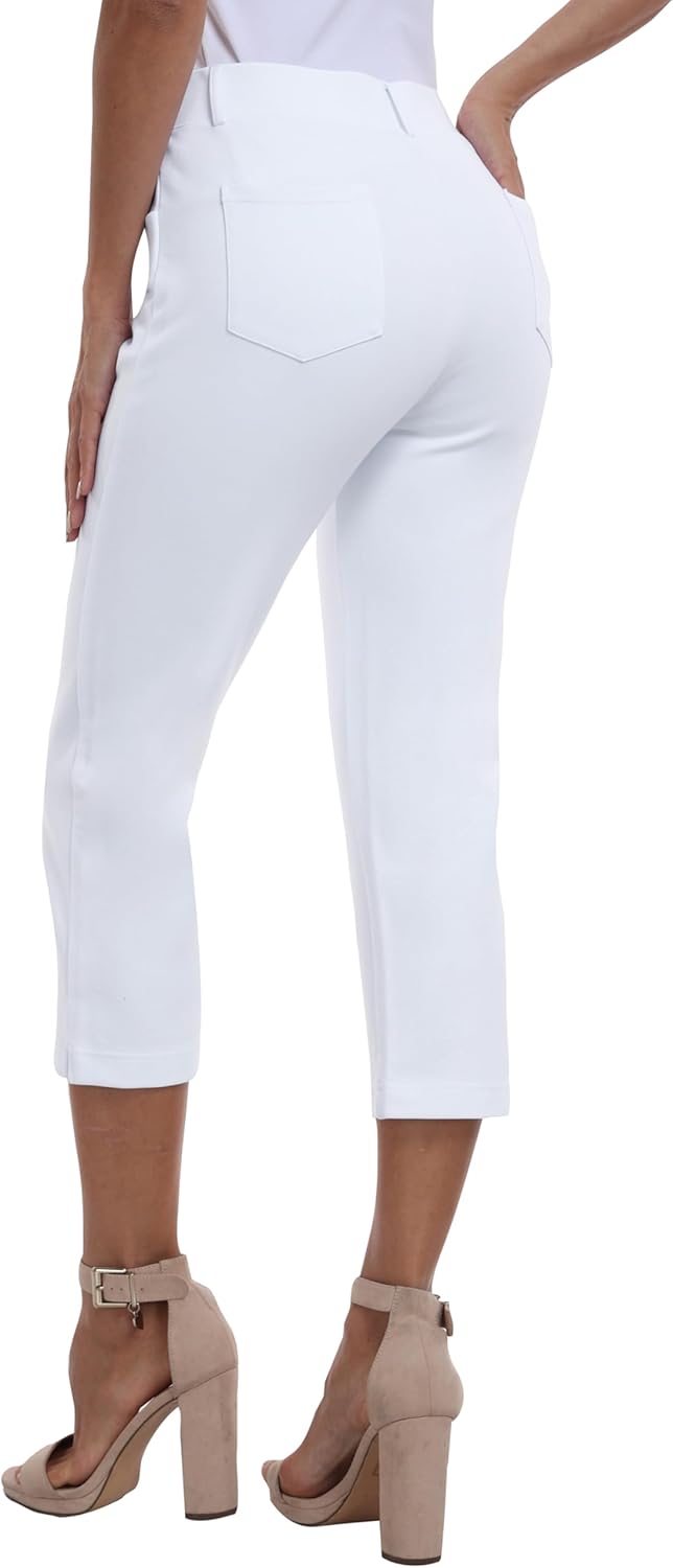 AjezMax Damen Golfhosen Capri Business Hose Elegante Golf Hosen Atmungsaktiv Yoga Büro Anzughosen El