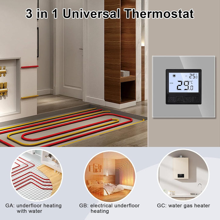JIMEIDA Digital Programmierbar Thermostat Heizung Grau Bodenheizkammer Konstante Temperaturkammer fü