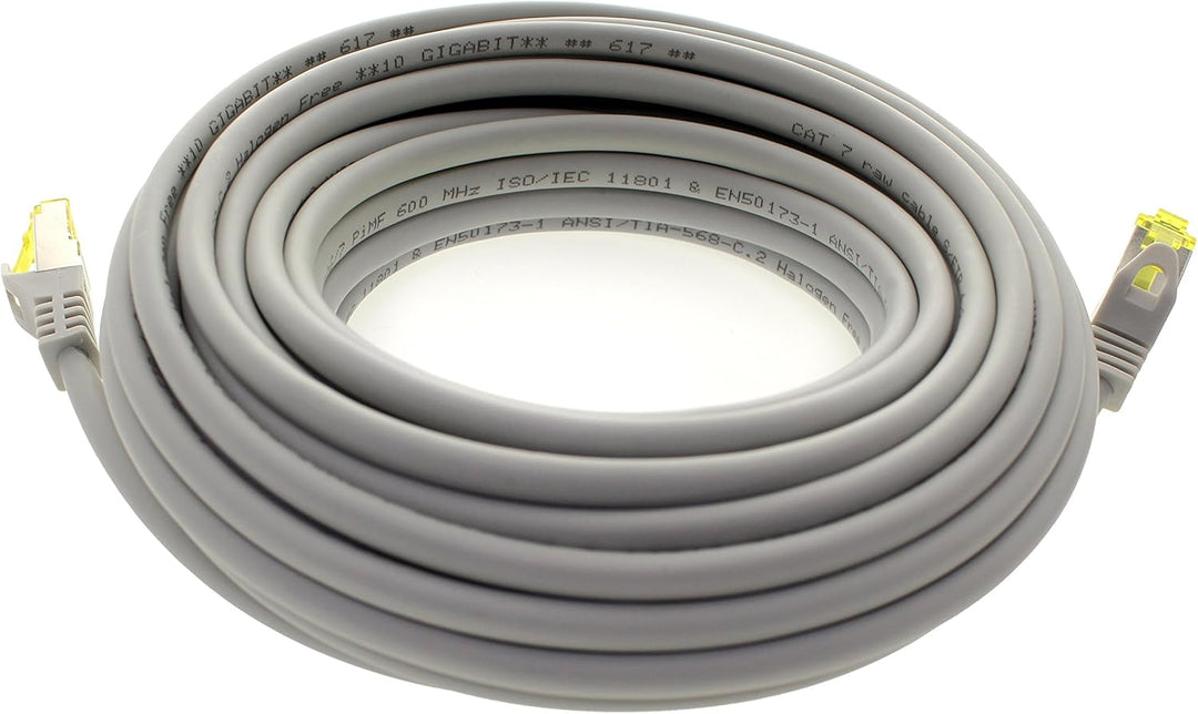 Cat.7 Netzwerkkabel 7,5m Grau 10 Stück Cat7 Ethernetkabel Netzwerk LAN Kabel Rohkabel 10 Gb s SFTP P