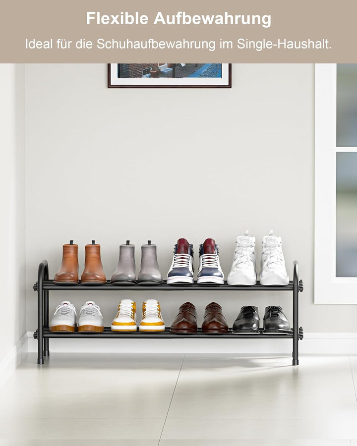 Schuhregal 2-stöckig Metall Schuhregal verstellbares erweiterbares Schuhregal ausziehbar 43 bis 79 c