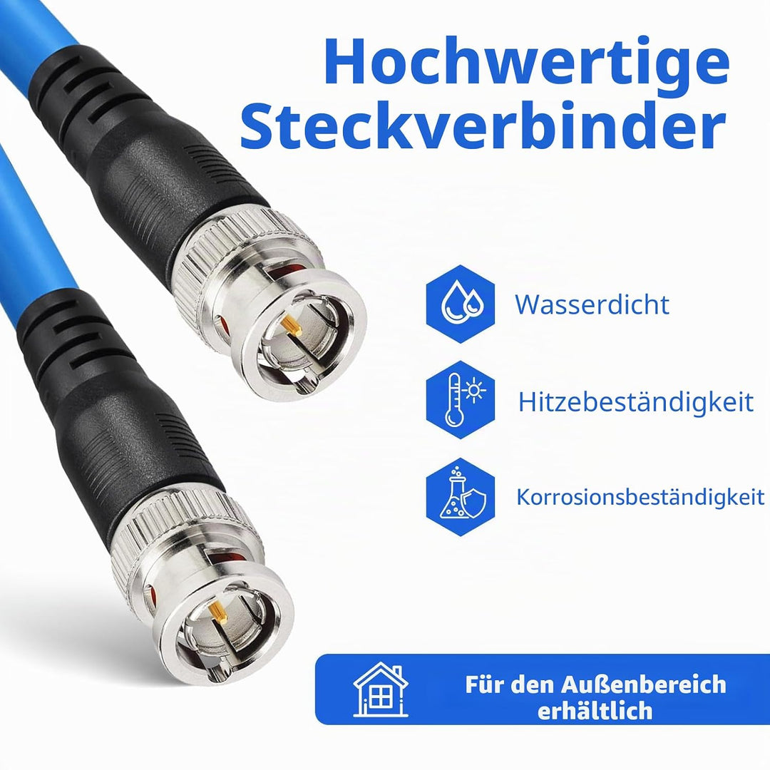 Superbat® 1 Stück 30m (100ft) SDI Kabel BNC Kabel 75 Ohm,3G/6G/12G (Belden 1694A)，Unterstützt HD SDI