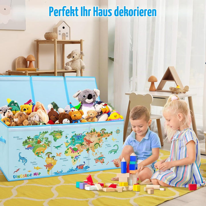 Extra Gross Aufbewahrungsbox mit Deckel Kinder, Zusammenklappbare Oxford-Spielzeugkiste mit Griff fü