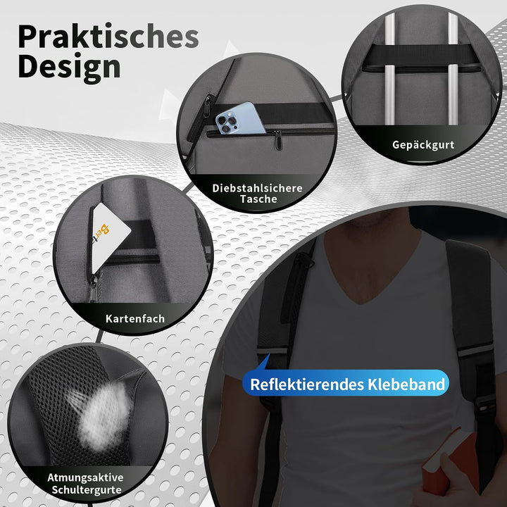 BERTASCHE Lunch Rucksack, Laptop Rucksack 15,6 Zoll mit Isoliertes Kühltasche für Herren und Damen,