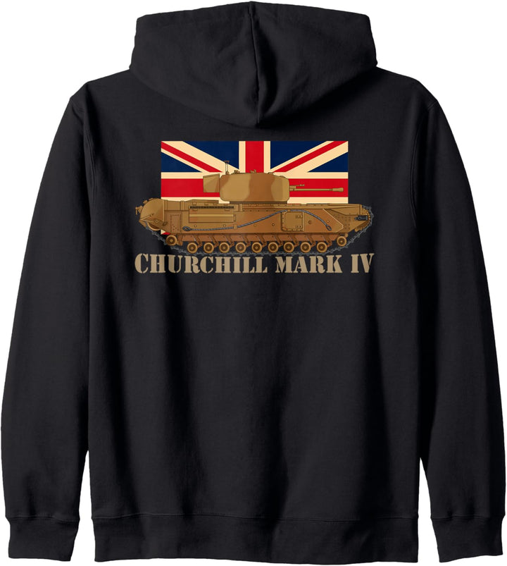 Churchill Mark IV Infanteriepanzer WW2 Britische Flagge Kapuzenjacke