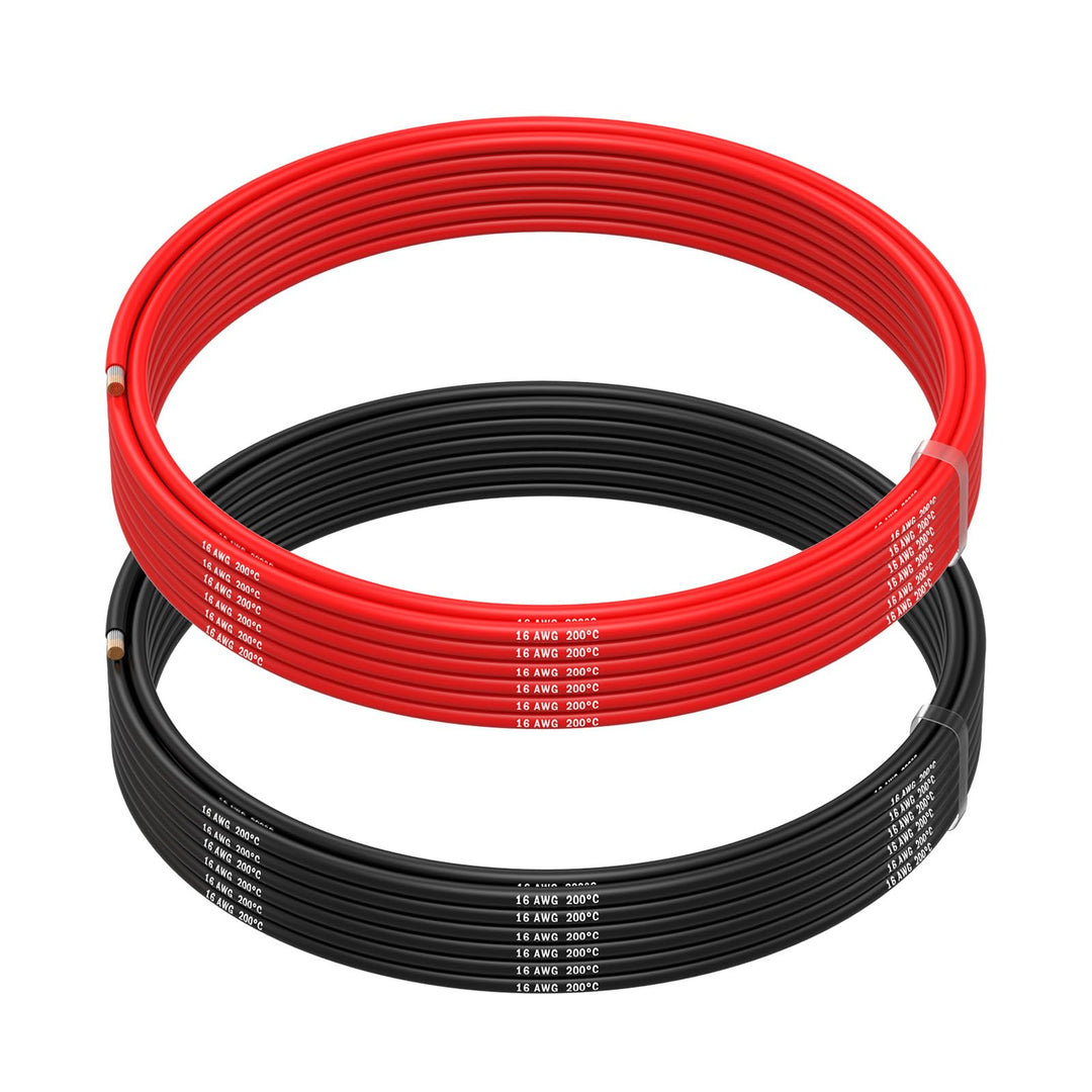 MMOBIEL 16 AWG Silikon Elektronik Kabel - 16 Gauge (1,31mm²) Verzinnte Kupferkabel - 2 Separate Kabe