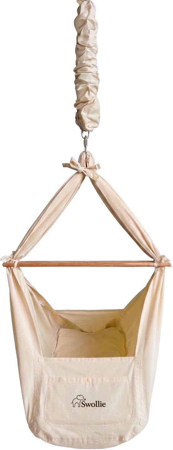Premium Federwiege beige | für Babys ab Geburt bis 15 Kg | Bio-Baumwolle