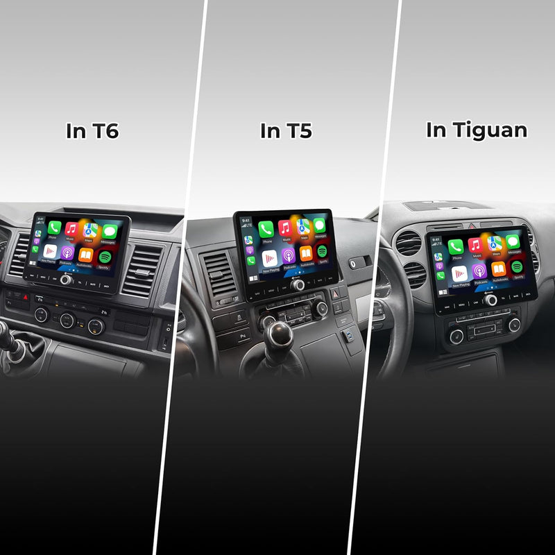 DYNAVIN Android Autoradio Navi für VW T5 T6 Caddy Tiguan Sharan Skoda, 10,1 Zoll Radio mit Wireless