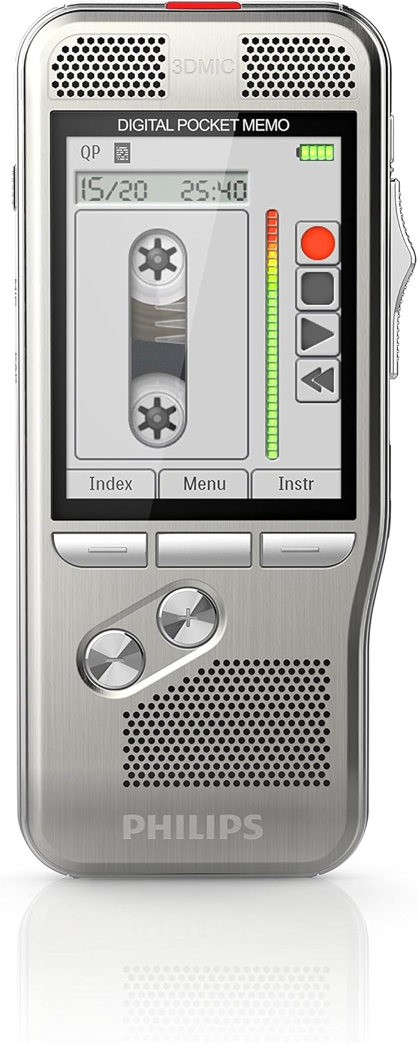 Philips Pocket Memo Diktiergerät DPM8000 mit internationalem Schiebeschalter alte Software Version 0