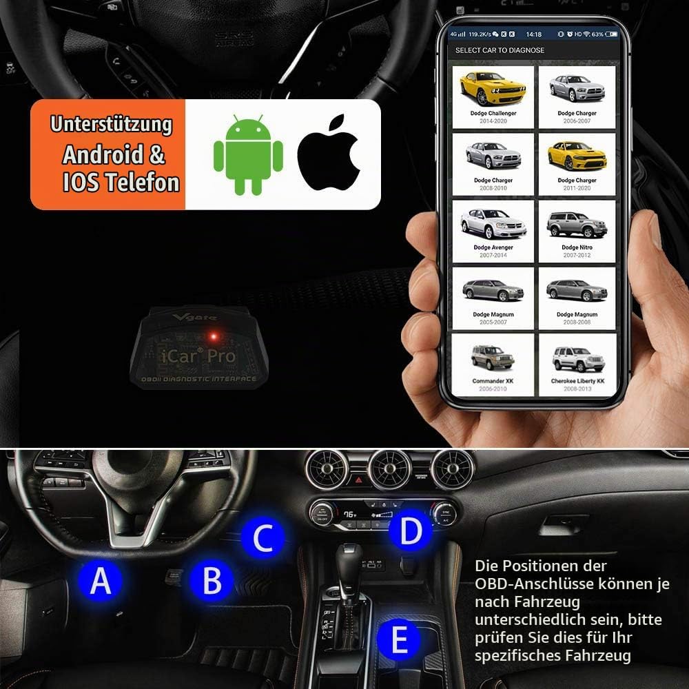 Vgate iCar Pro Bluetooth 4.0 OBDII-Scanner für Android &amp; iOS Wireless Obd2 Car Code Reader Diagnoseg