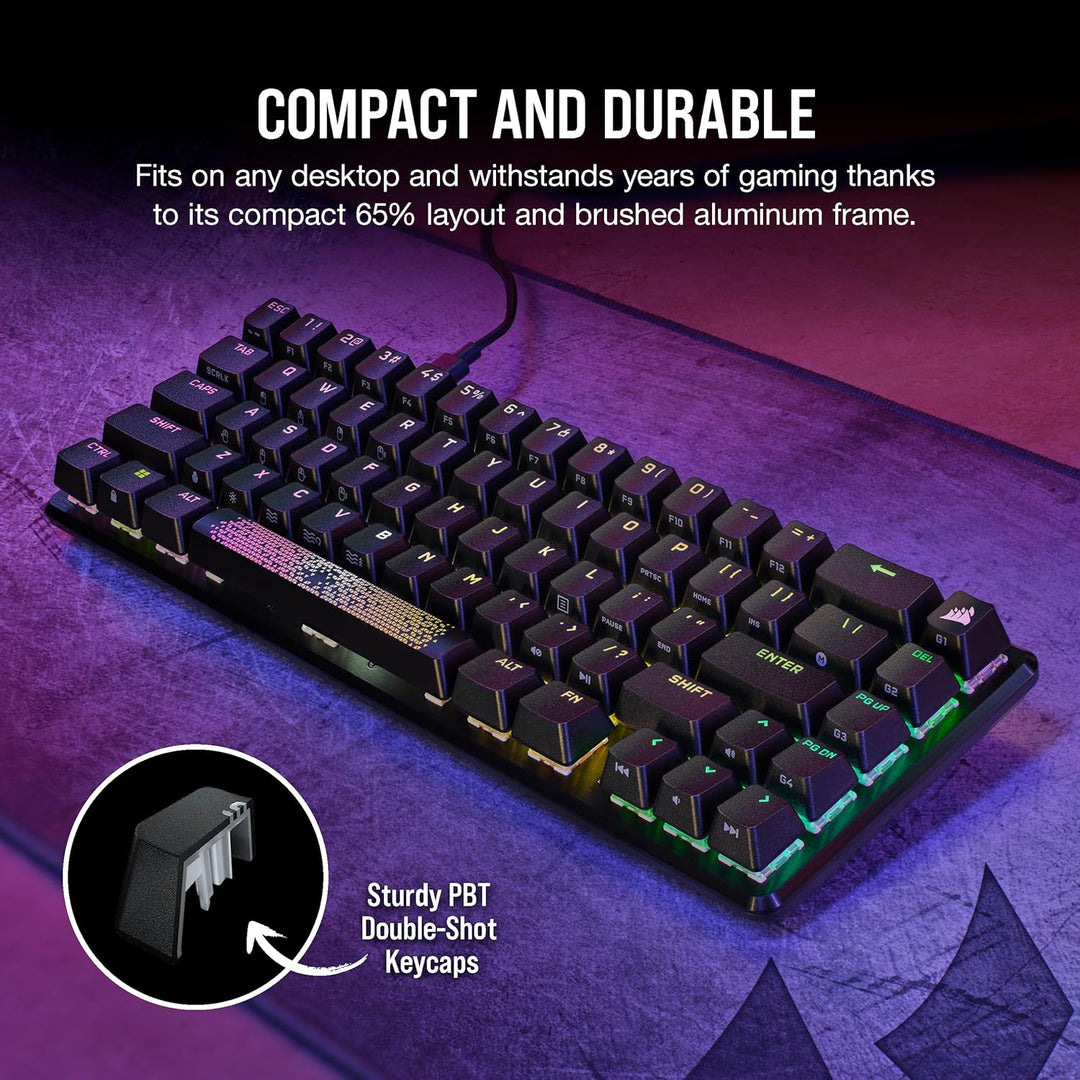 Corsair K65 PRO Mini RGB 65% Optical Mechanical Gaming Keyboard - OPX Schalter - PBT Double-Shot Tas