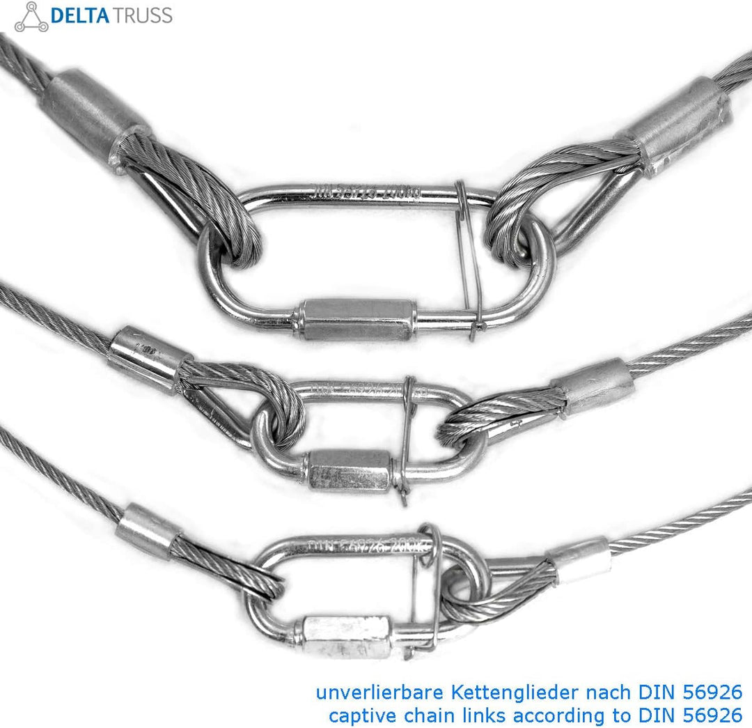 6 x Sicherheits-Fangseil/Safety/Sicherungsseil gefertigt nach DGUV 115-002 (ehemals BGV-C1) zur Sich