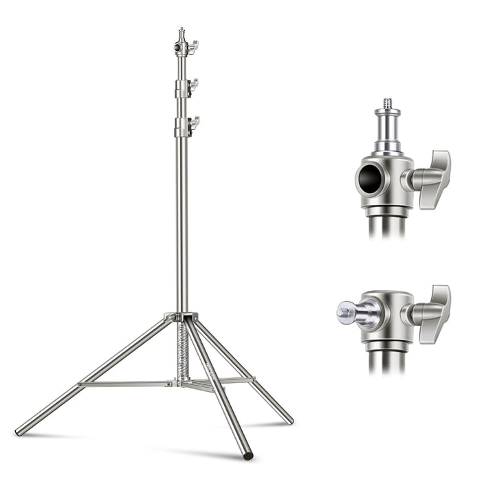 NEEWER 79"/2m Edelstahl Lichtstativ,federgepuffertes Hochleistungs Fotografiestativ mit 1/4" bis 3/8