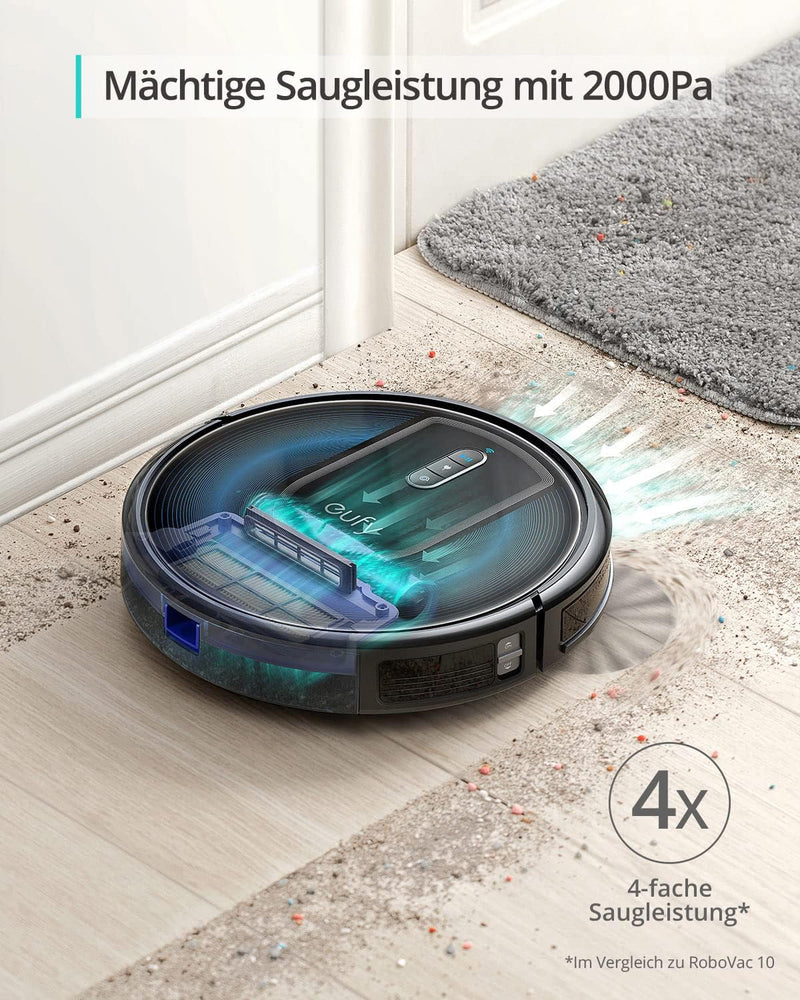 eufy RoboVac G30 Saugroboter mit Smart Dynamic Navigation 2.0, Roboterstaubsauger mit 2000Pa Saugkra