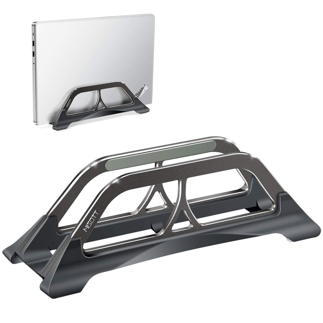 Vertikaler Laptop Ständer, Platzsparender Computer Ständer, Automatisch greifender Laptop Halter stä
