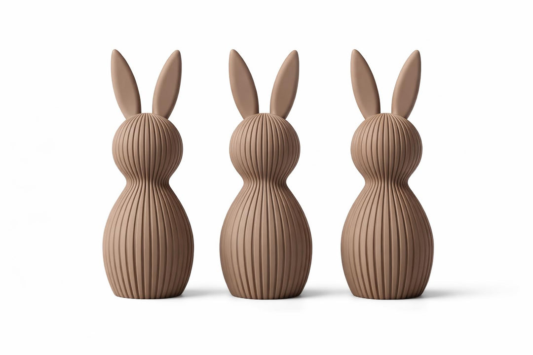 ALBA Hasen Deko 3er Set 12 cm – 3D Druck Deko Figuren im Skandinavischen Stil – Moderne Osterdeko Mi
