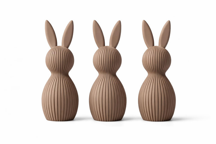 ALBA Hasen Deko 3er Set 12 cm – 3D Druck Deko Figuren im Skandinavischen Stil – Moderne Osterdeko Mi