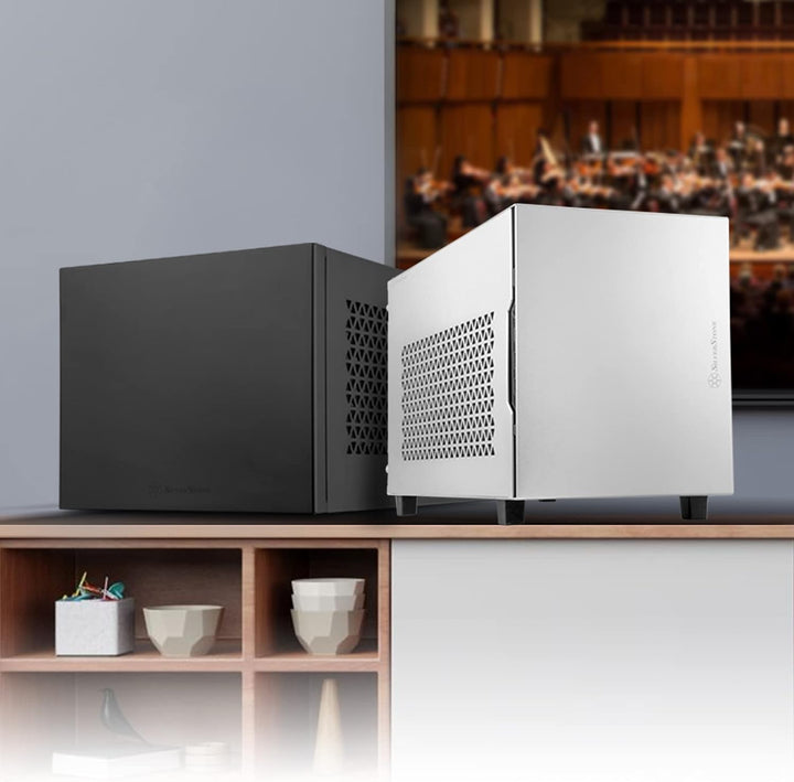 Silverstone SST-SG15S - Sugo Mini-ITX kompaktes Cube Gehäuse, Modularer Aufbau mit 4 abnehmbaren Rän