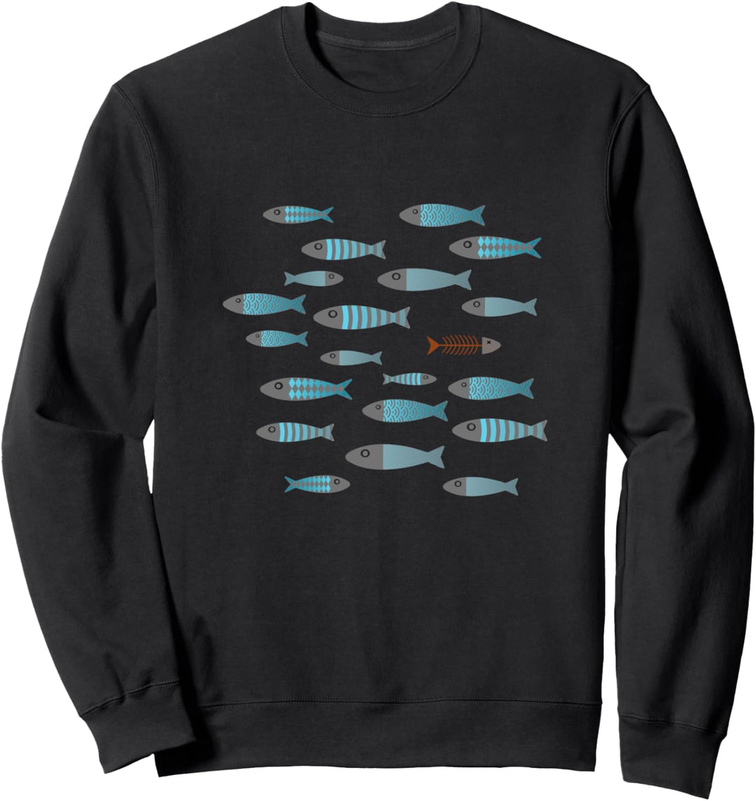Fisch Schwarm Schwimme gegen den Strom Fische Sweatshirt