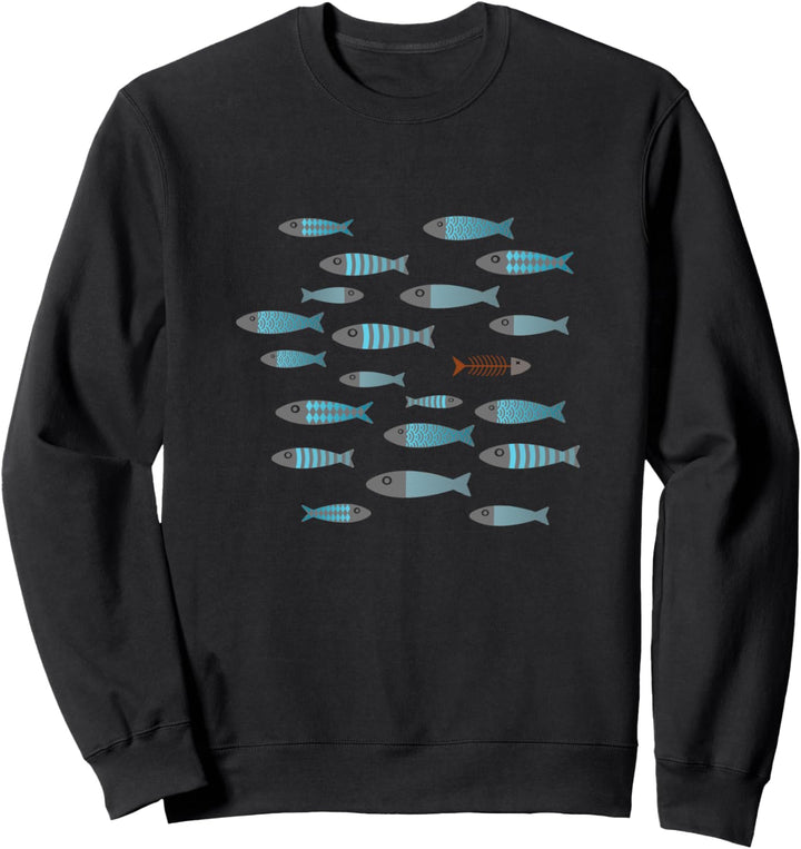Fisch Schwarm Schwimme gegen den Strom Fische Sweatshirt