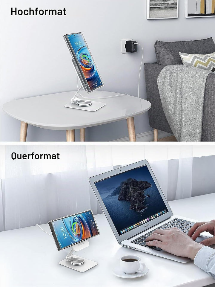 Magnetisches Kabelloses Ladegerät für Samsung Galaxy S25 Ultra/S24, Klappbarer Reise Mag Safe Ladest