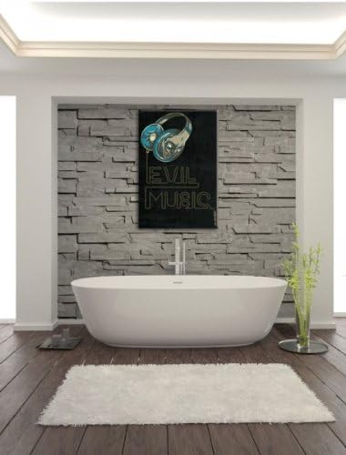 Dark Evil music black Leinwandbild Bild auf Leinwand, XXL riesige Bilder fertig gerahmt mit Keilrahm