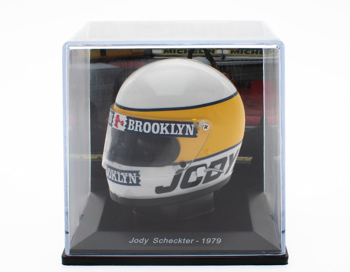OPO 10 - Helmreproduktion im Massstab 1:5 des berühmten Ferrari F1-Formel-1-Fahrers: Jody Scheckter
