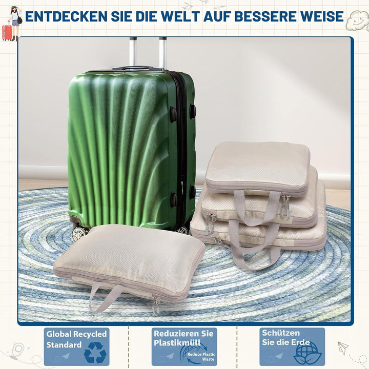 Kompressionstaschen für Koffer, Large Packwürfel für Suitcase, Wasserdichte Reise Kompressionsbeutel